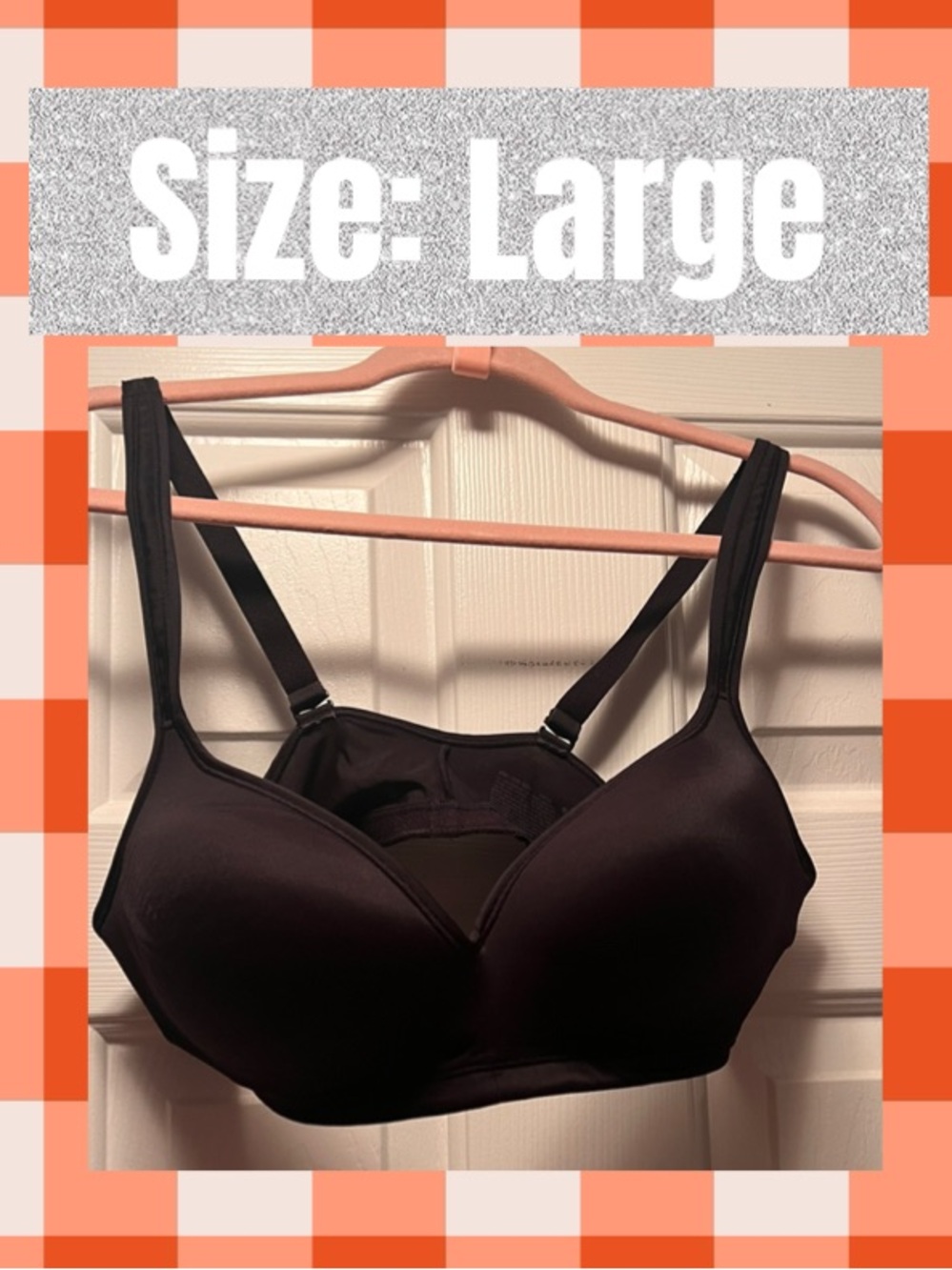 Women’s Black Wireless Comfort Bra - Large